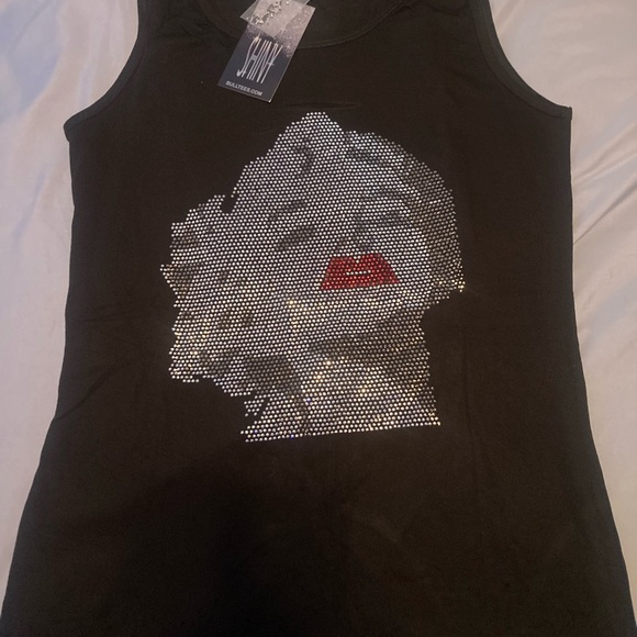 Tops - Black Tank Top with Rhinestone Graphic Design 🎊🎊🎊HOST PICK 🎊🎊🎊